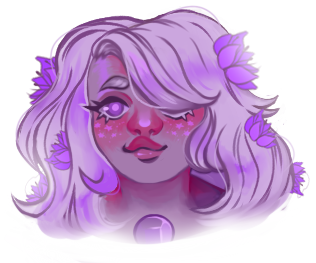 A quick doodle of amethyst for a sticker design.