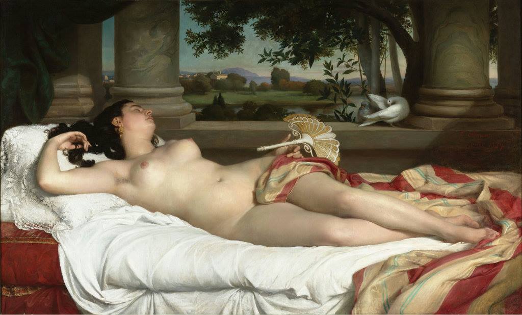 Félix Auguste Clément (Donzere, 1826 — Algeri, 1888) “’‘Roman woman sleeping”,