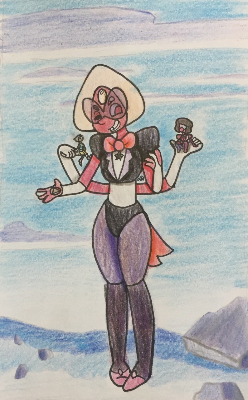 Raffle prize for @flucille49! (They got first place) Sardonyx holding Pearl and garnet! It turned out way better than I expected ^^ hope ya like it!