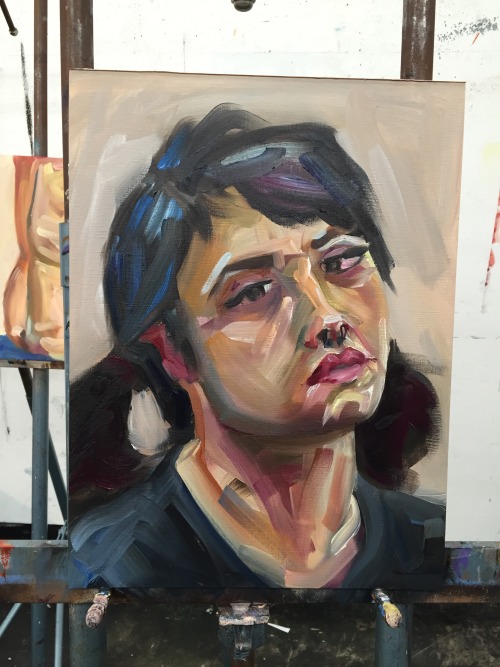 Two 50-minute sessions from a model, and one self portrait in oil. @menstrualb