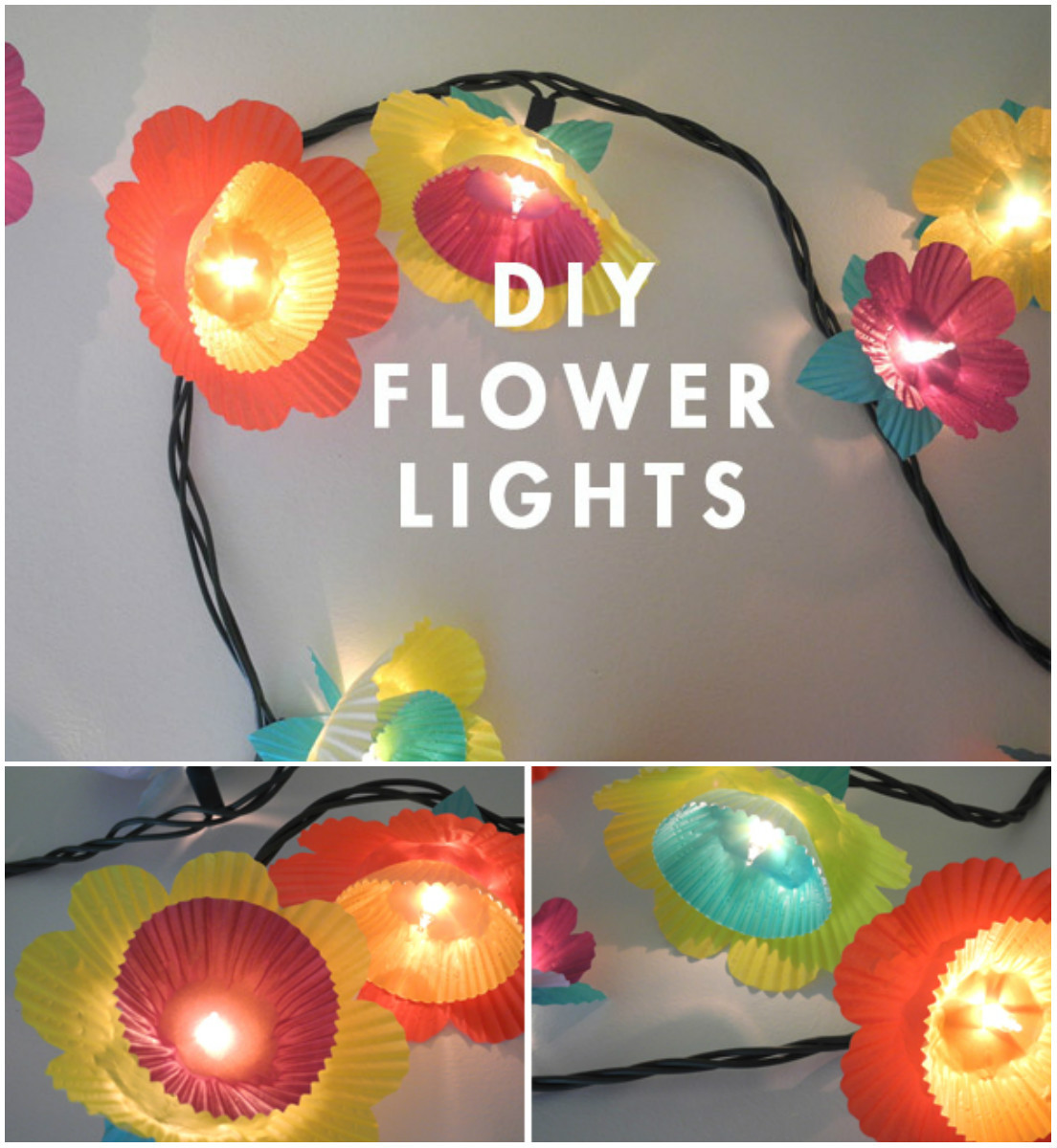 luces con forma de flores para decorar