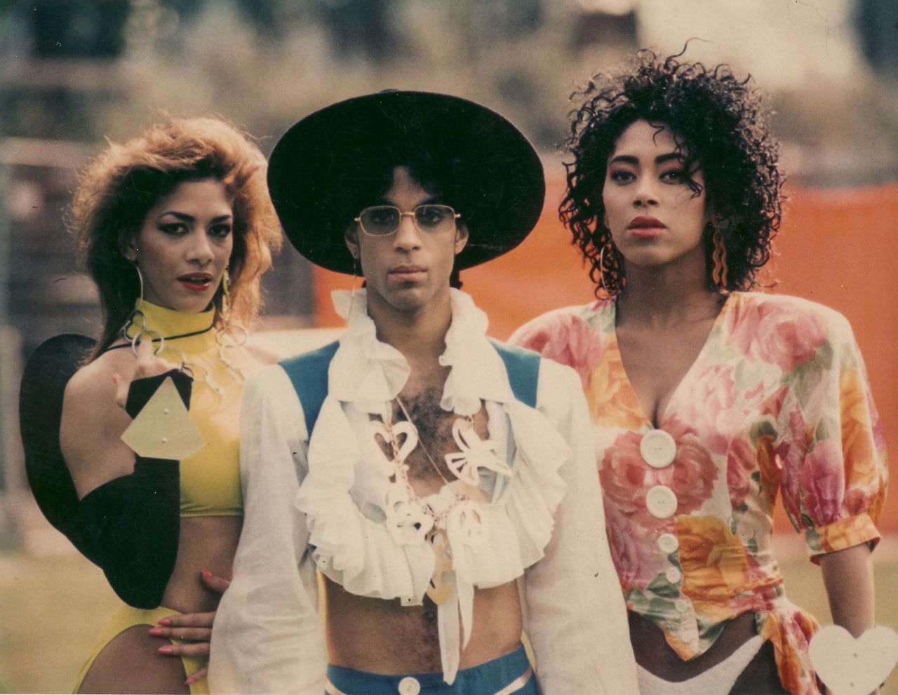 Wait a minute Anthology The sky Lovesexy: Prince slaying in a ruffle crop top with Sheila E. and Cat (1988)  | Lipstick Alley