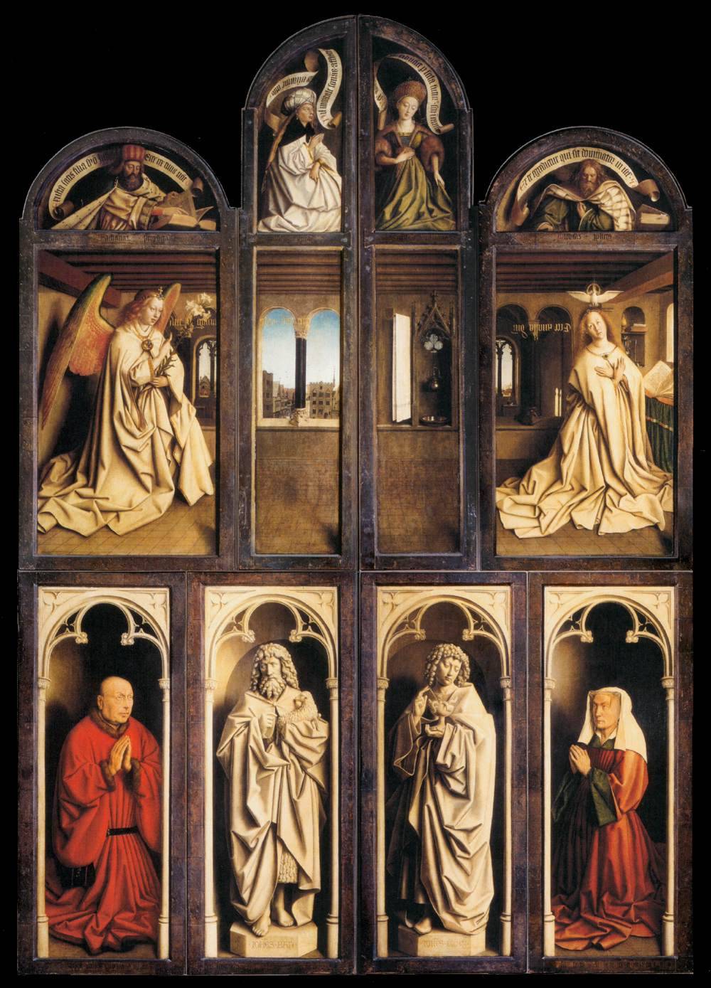 Left panel from the Ghent Altarpiece via Jan van Eyck
Size: 223x350 cm
Medium: oil, wood