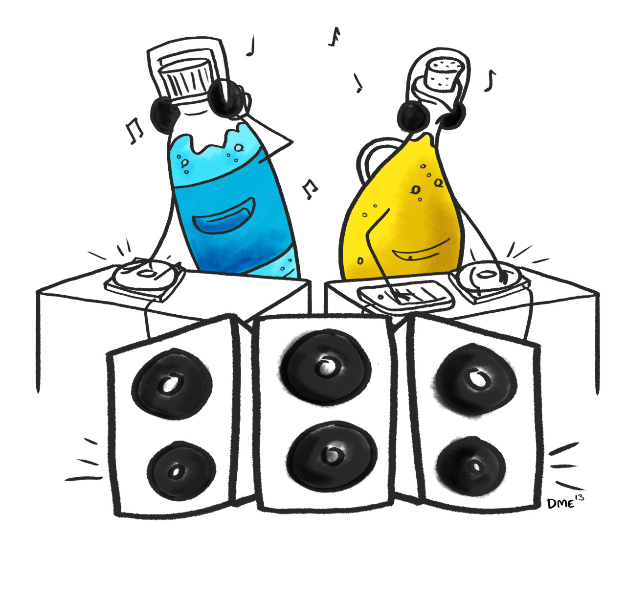 “They may not be able to mix in the kitchen, but put them on stage and Oil and Water bring the house down!” Something fun for the Threadless “Odd Couples” competition. Please go vote! –DaisyMay
