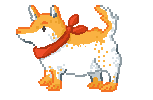 look at this little pixel pooch I made for my website (which I am gradually updating)