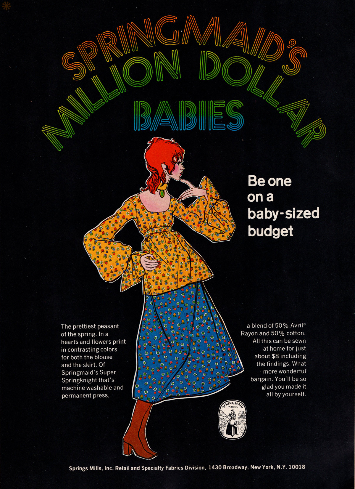 Springmaid Fabrics - published in Co-Ed - February 1971