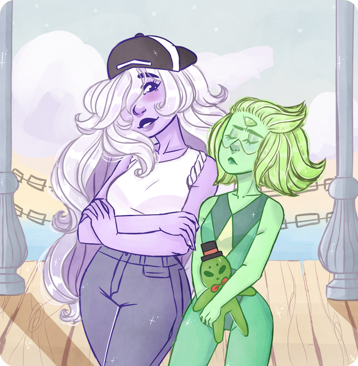 I redrew my old pic from less than a year ago Still love these babes even though they haven’t had any real moments after summer of steven