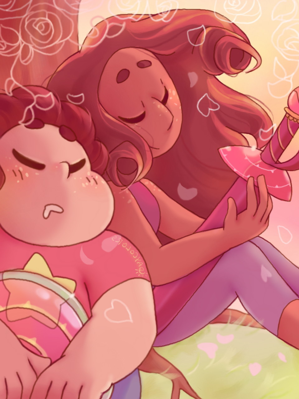 Couple of steven and connies I did for @stevenuniverse-ship-tribute!! Please check it out if you haven’t already! Songs I listened to- first one was Hurts like heaven and weirdly the second one was...