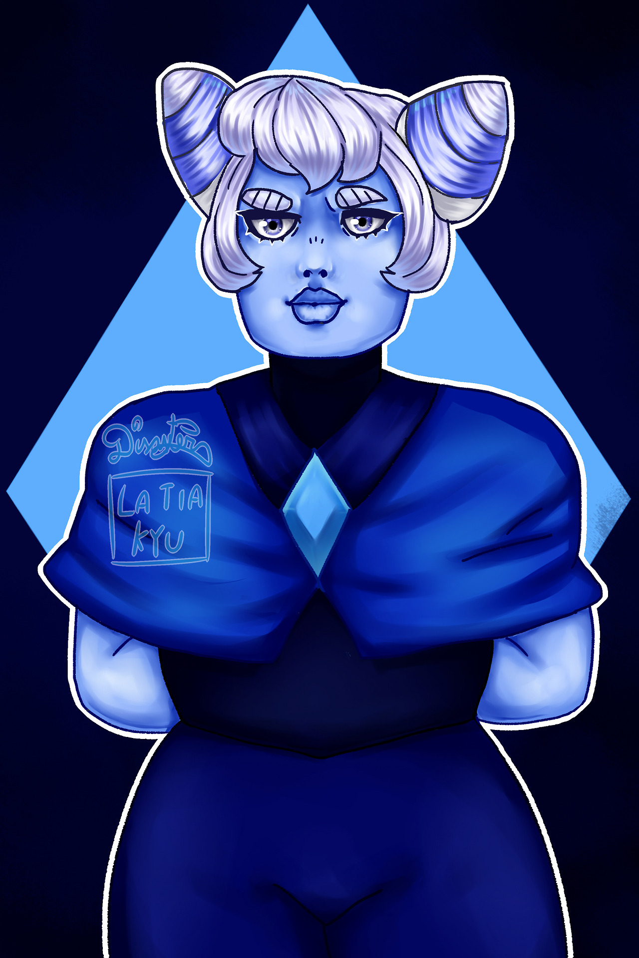 Collab with latiakyu (https://www.instagram.com/winter__rains/) Blue agate: lineart by kyu, color by me. Padparadscha: lineart by me, color by kyu.