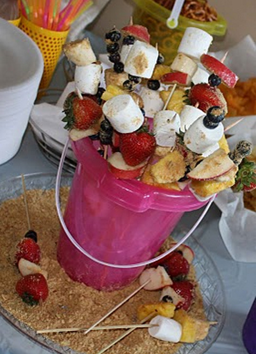 This is a little gem I found on Pinterest, with the description:
“ Beach Party Idea ~ “Fruit Kebabs in Sand”… serve the kebabs in sand pails sitting on a plate of crushed graham cracker “sand."
”
This is absolutely my worst nightmare. It’s like an...