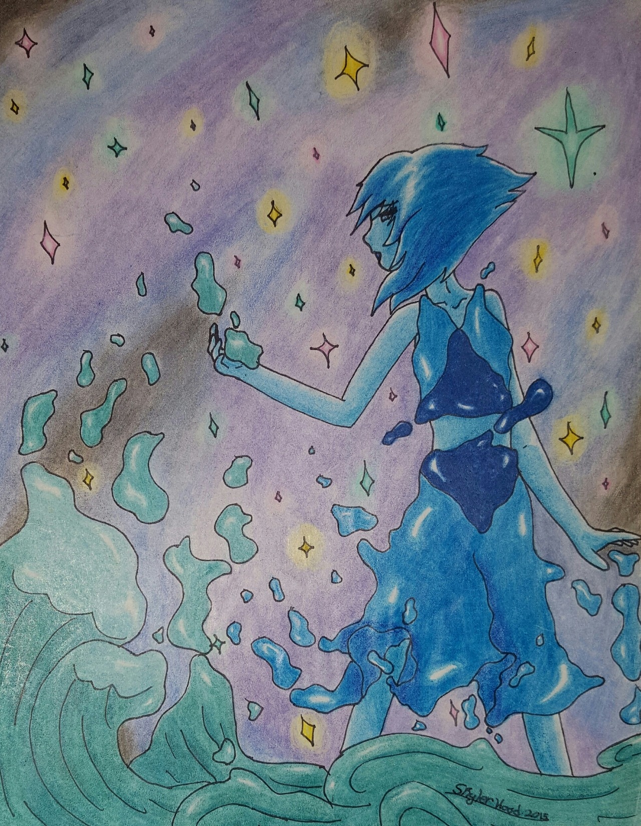 A Lapis piece I did back in 2015. I’m still quite proud of it to this day…except for the background. Also, WATER IS SO HARD!!
