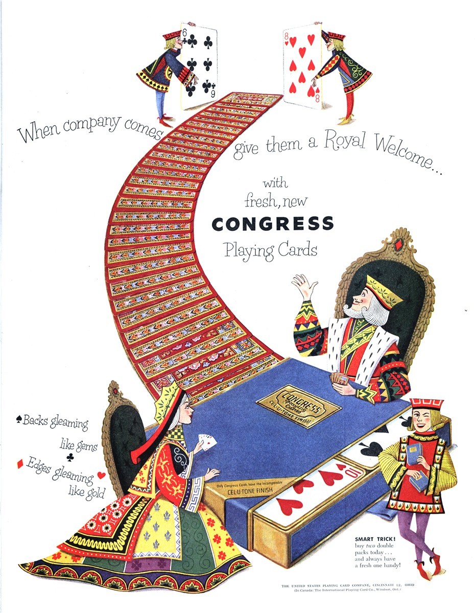 Congress Playing Cards/The United States Playing Card Company - published in The Saturday Evening Post - December 6, 1952