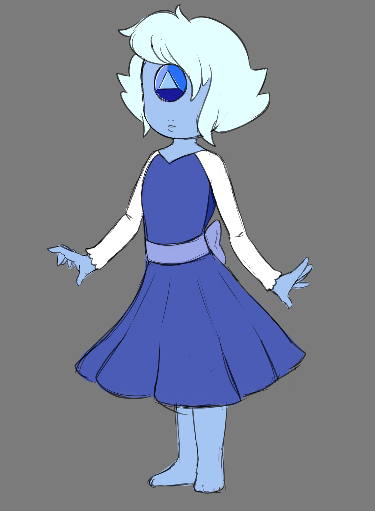so you guys remember the Ruby Gemsona I did for @itsdancakes right? well I was digging through some old sketch books and found an old meme of an oc. a sapphire with an eye gem, she is defective and...