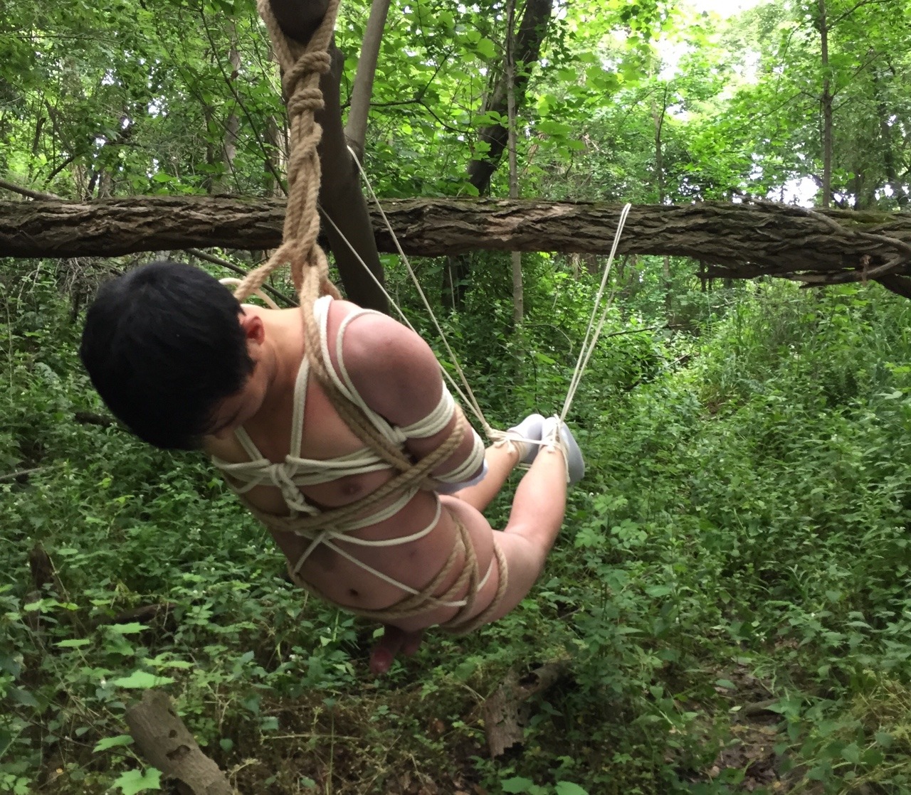 Outdoor male bondage gay porn double the 5