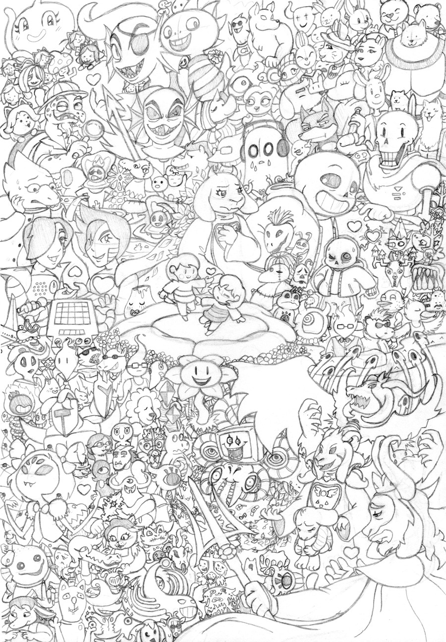 Undertale Characters Coloring Pages - coloringpages2019