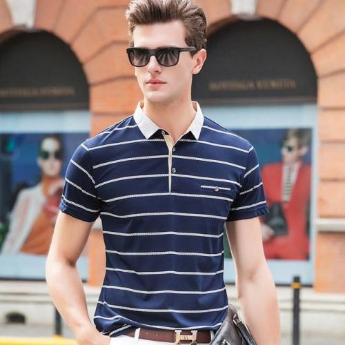 gentclothes:

Blue Striped Polo Shirt – Use code TUMBLR10 to get…