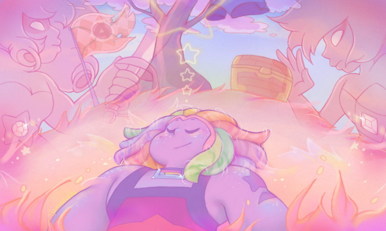 Finished art I made back at the beginning of the year for the Gem dreams zine!! The colors took forever to get right but it was fun to do!