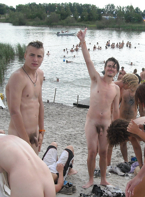 Gay sex on nude beach