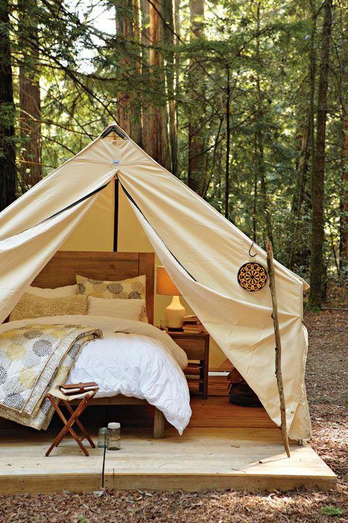 I’ve never been camping, mainly because bears and sleeping bags. But THIS… This I could handle.