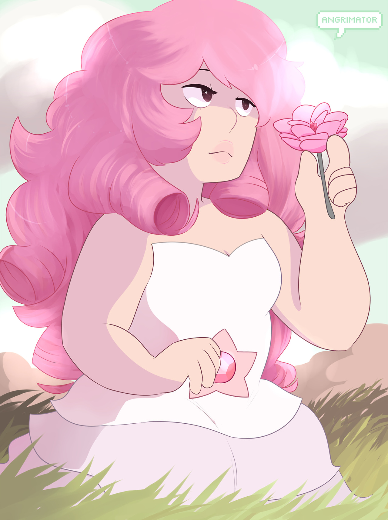 I made a drawing of Rose Quartz about a year ago so I decided to try to redraw it :P