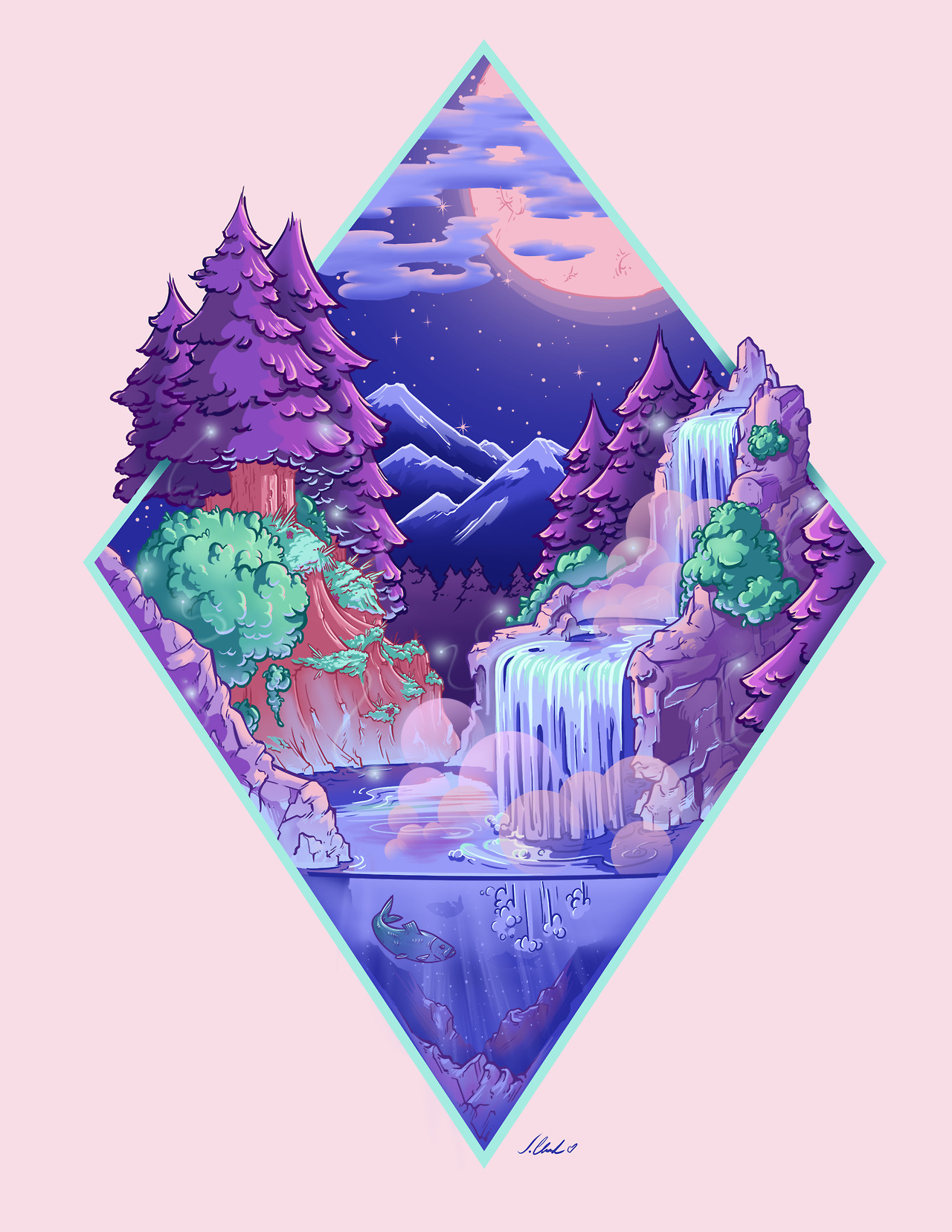 Diamond Night Where geometric meets Nature. Joe Clark Art Check out more! Facebook│Instagram — Immediately post your art to a topic and get feedback. Join our new community, EatSleepDraw Studio, today!