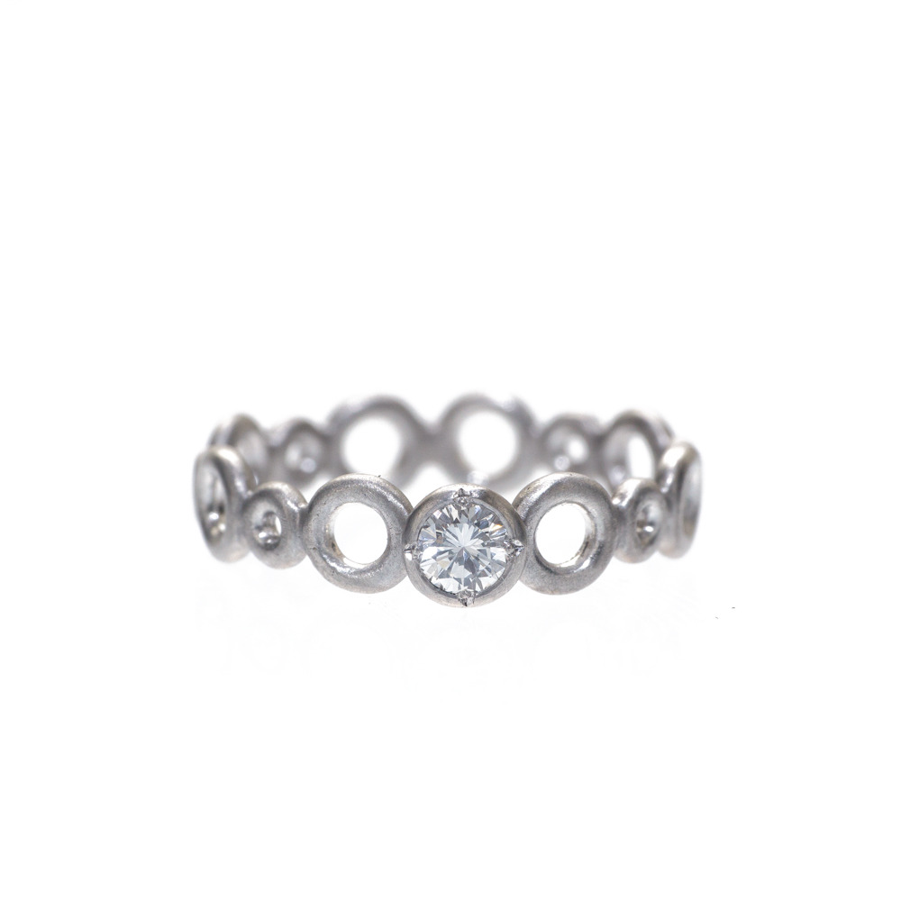 4.0mm wide ring with diamond　屋久島でつくる婚約指輪
