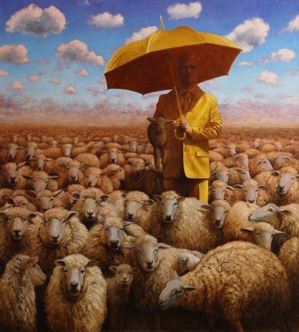 The Shepherd by artist Gabor Szenteleki on Works.io Oil on Canvas 180 x 200 cm
