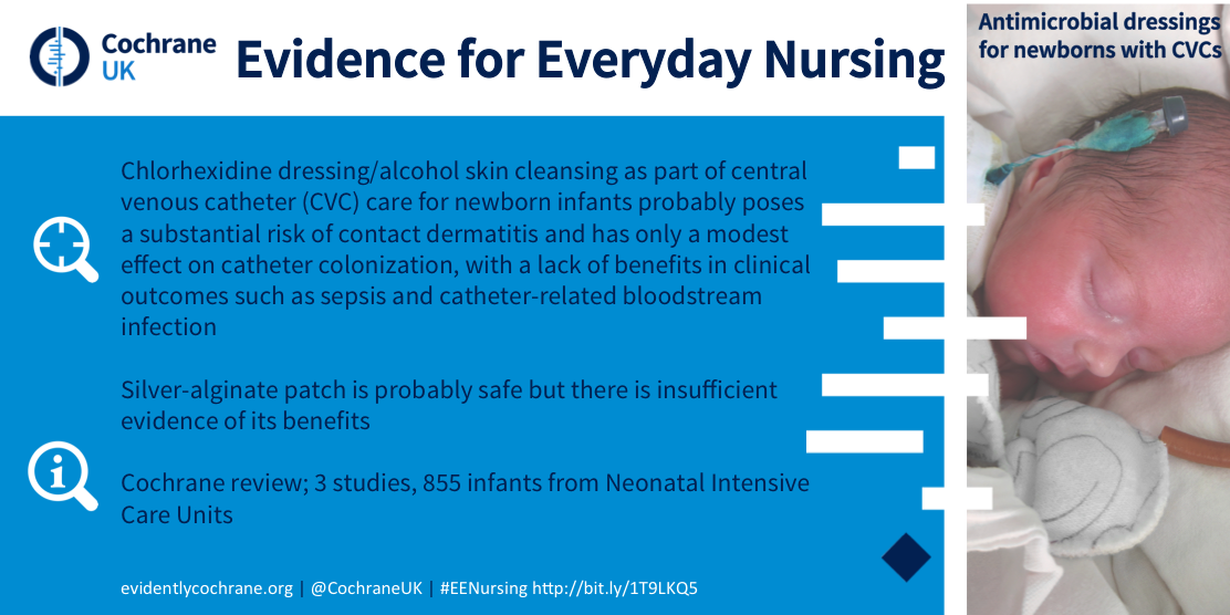 Antimicrobial dressings for newborns with CVCs - CD011082 - bit.ly/1T9LKQ5