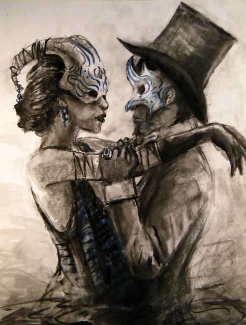 eatsleepdraw: “ bouwmanworks: “ Another month, another box of artsnacks. The October box was very spooky; I mean, India Ink? Colored pencils? Tattoos? Terrifying! Anyway, all images are Cody Bouwman, 2014. The drawing is entitled “Masquerade” for...