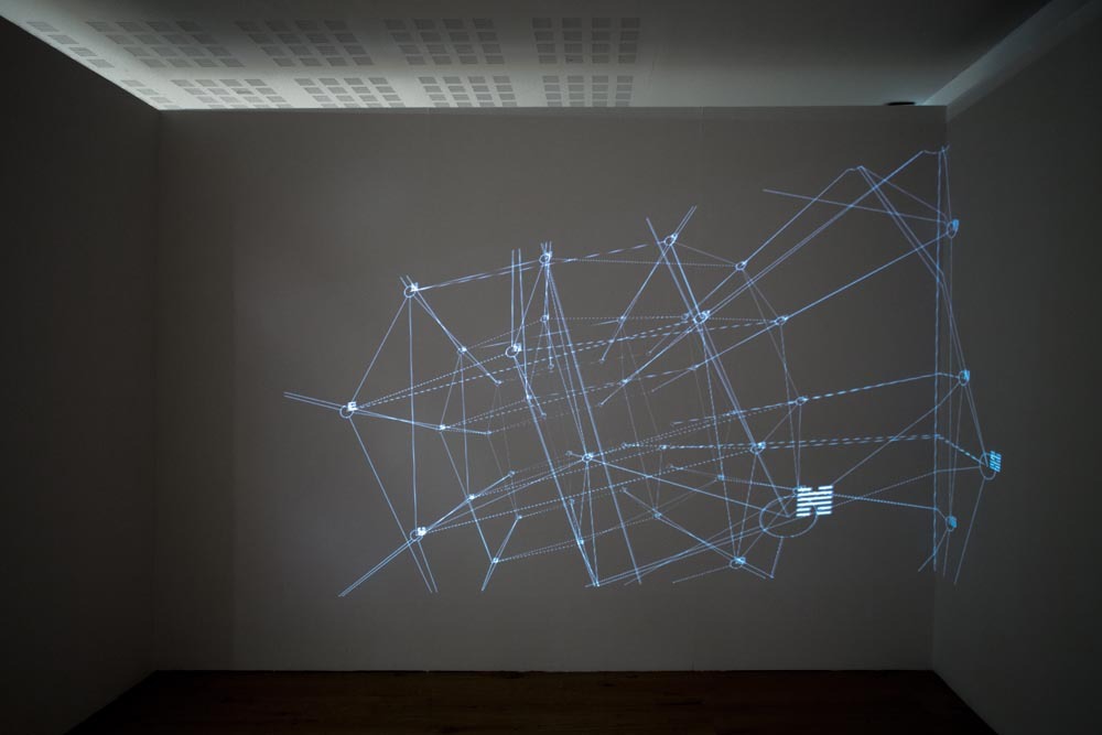 Light Lines Group Exhibition, installed I Ching projection, photography by Paul Tierney, https://paultierney.com.