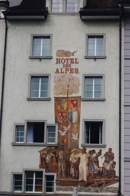 Murals in Lucerne old town