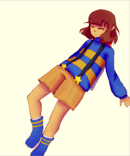 fionabahm:<br/>“Another Outertale Frisk because I love the design, and not traditional.. also sorry for the messy lineart (if u can even call it that). Hope ya’ll like it!<br/>”