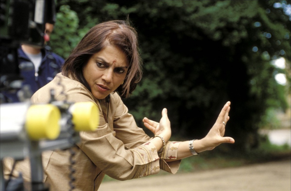 Mira Nair on set
