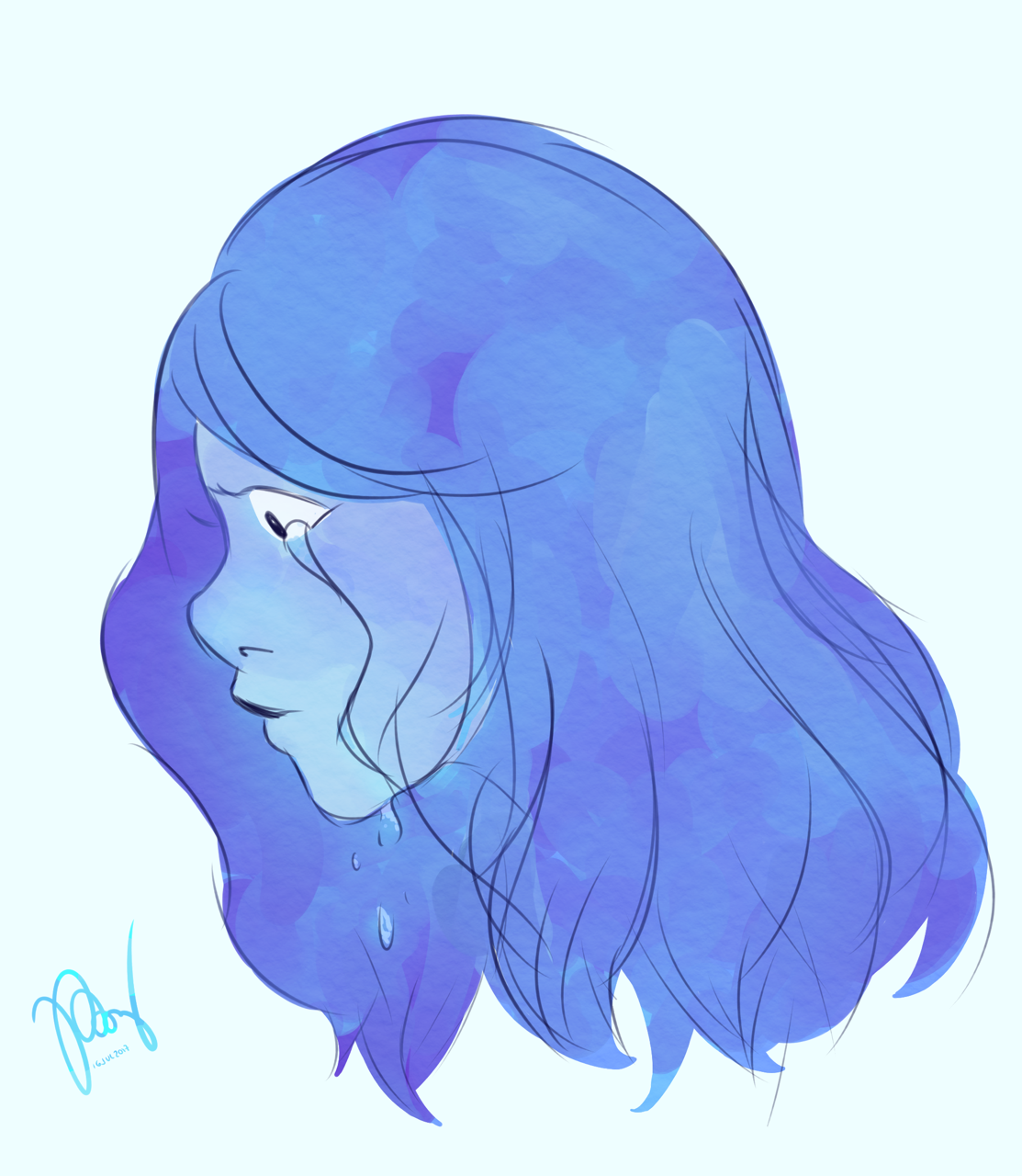 im still trying to figure out my style, so drawing one of my favorite characters from steven universe, lapis, was a lot of fun to experiment!