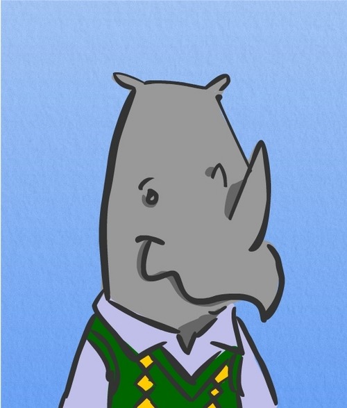 Rhino’s mom made him get the traditional backdrop. -TonY