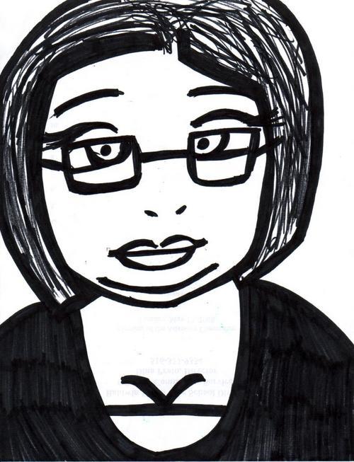 each month we have the kids in our school draw self portraits of themselves, today I decided to join in -naomi