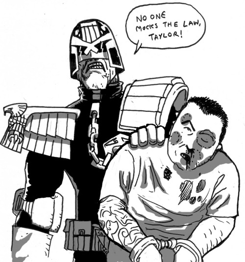 My naughty friend Mr Taylor left lots of witty comments all over my Dredd Tumblr…