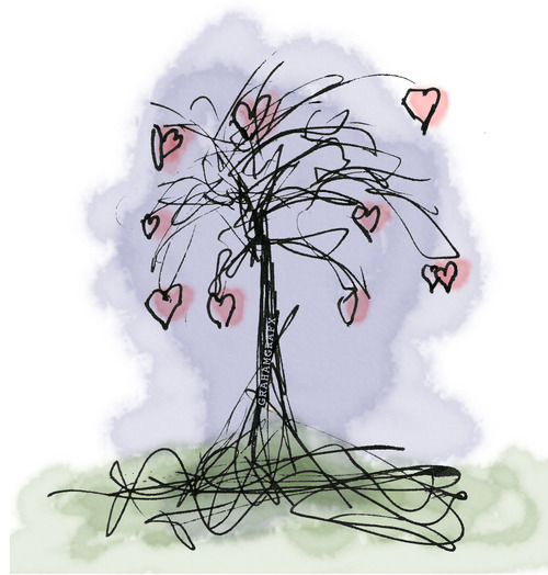 Medium: Ink, Photoshop Subject: Heart Tree Artist: grahamGrafx
