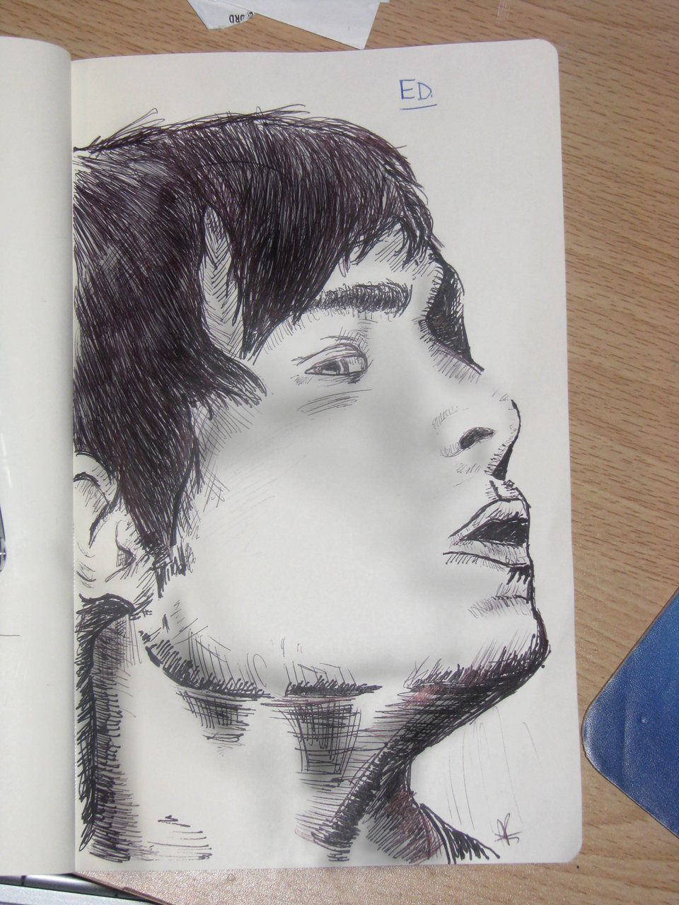 Ed Westwick. black pen. law notebook. productive? i think so.