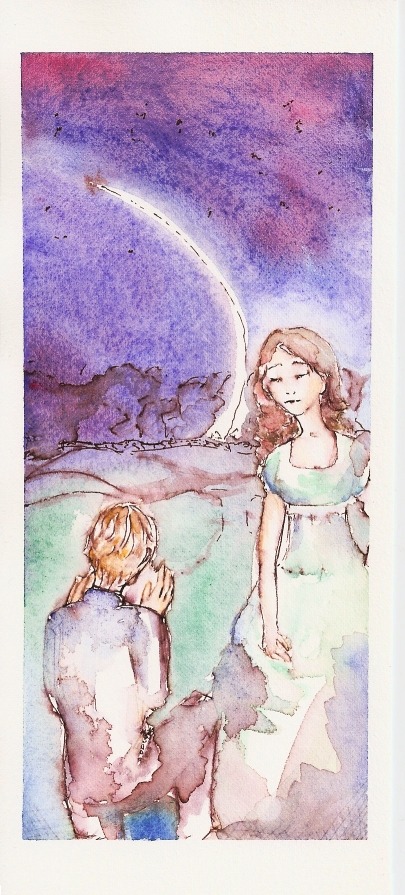 tristran thorn and victoria forester / neil gaiman’s stardust / watercolor and ink illustration —> shutlow.tumblr.com!