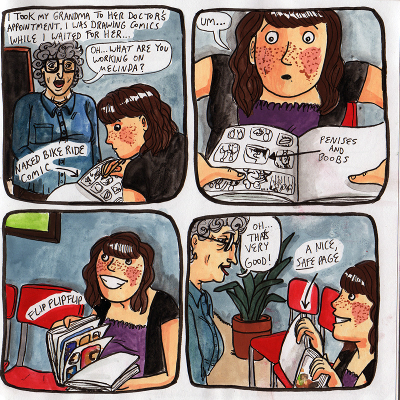 um…. I paint daily autobiographical comics…see them all at www.melindaboyce.com!