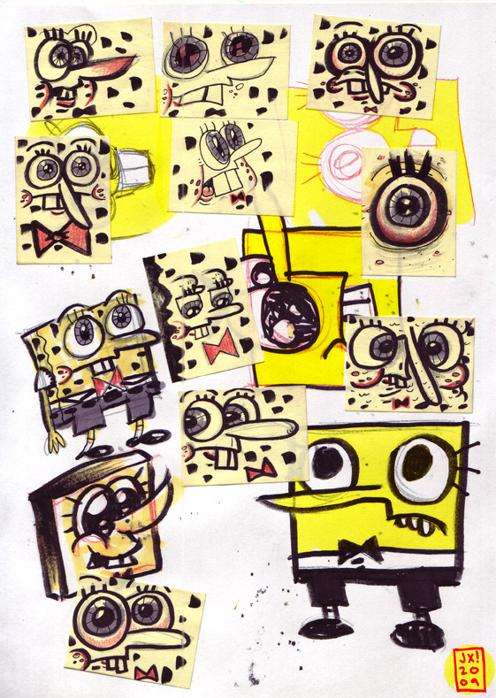 Here’s some Spongebob Squarepants completely from memory, and on post-it’s!!! Yay for Spongebob! -Jeaux Janovsky