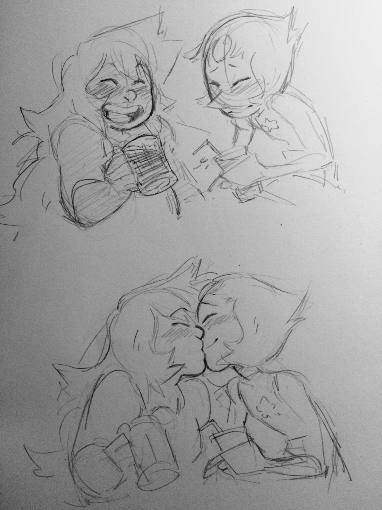 Drunk me drawing pearl and amethyst also drunk