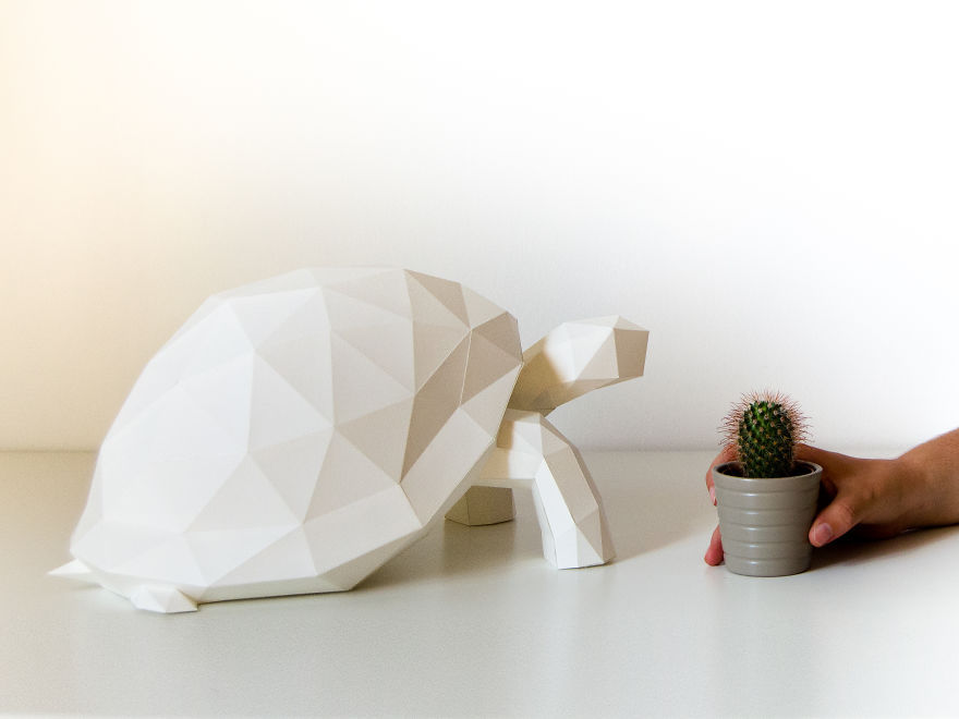 Lámparas con forma de animales de origami- tortugas 2