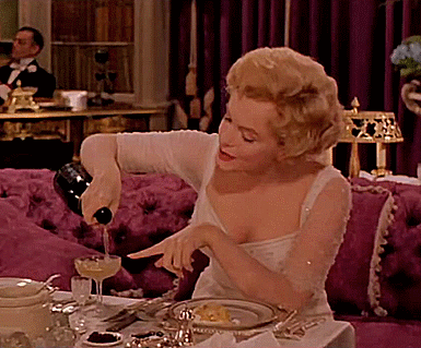 GIF movie vintage drinking wine alcohol 1950s marilynmonroe 50s champagne