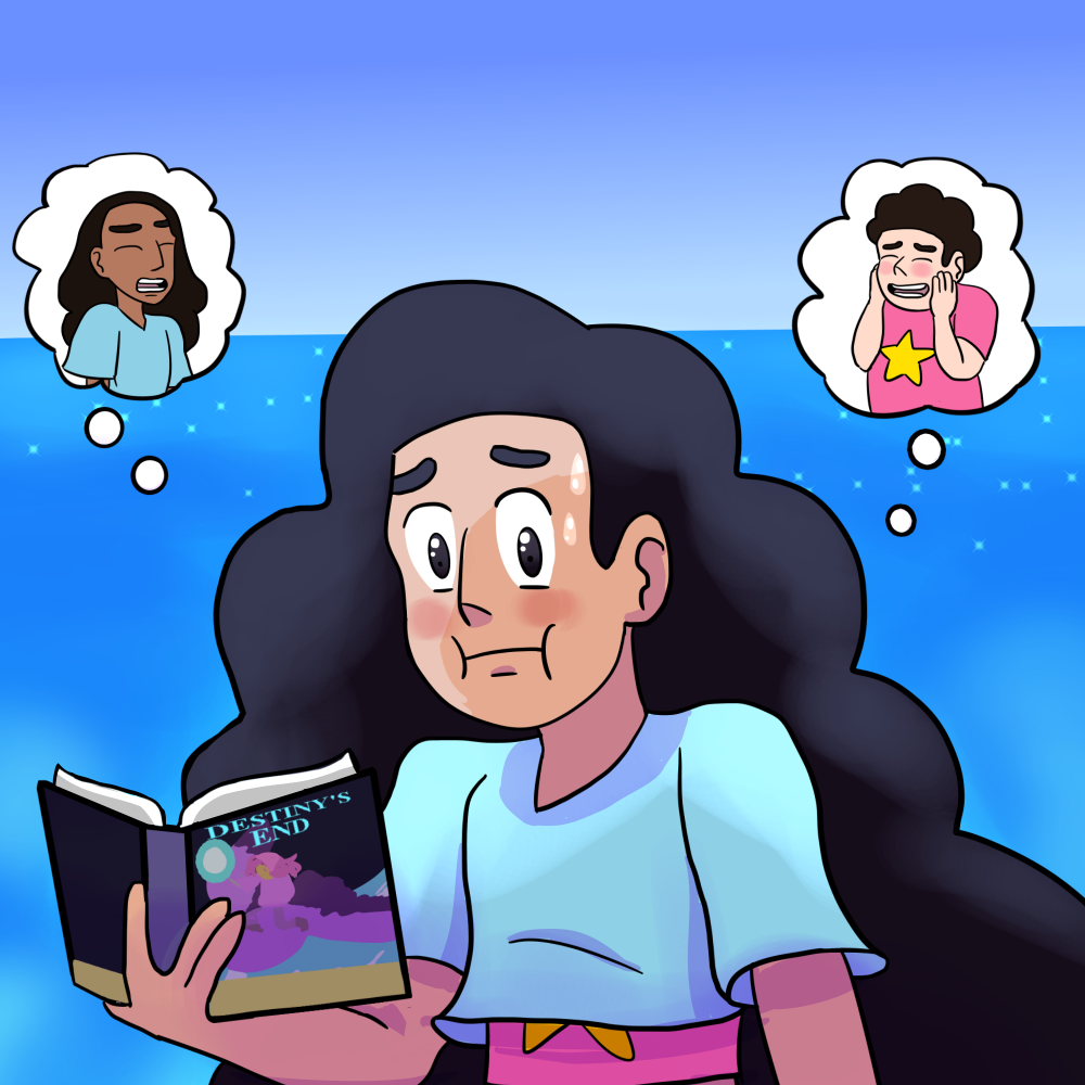 Connie and Steven know that shipping is serious business. Gift art for @wingsonghalo! It was interesting to draw Steven Universe characters in my style.