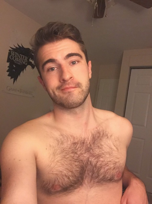 Shirtless shaved chest