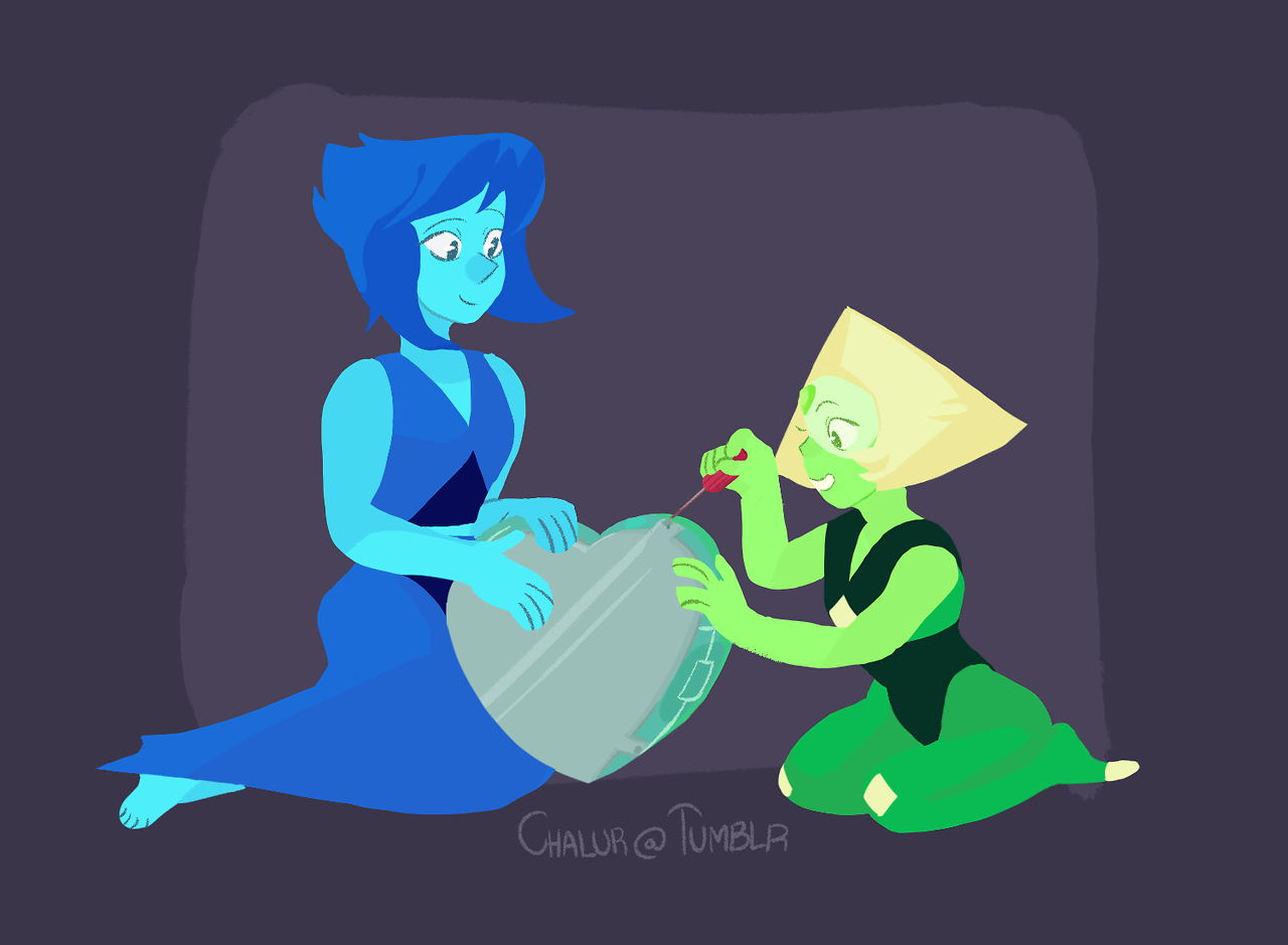 Peridot and Lapis probably wouldn’t know the symbolism behind a heart shape, but they would certainly think that it just feels right somehow. Art request for @aut2imagineart!
