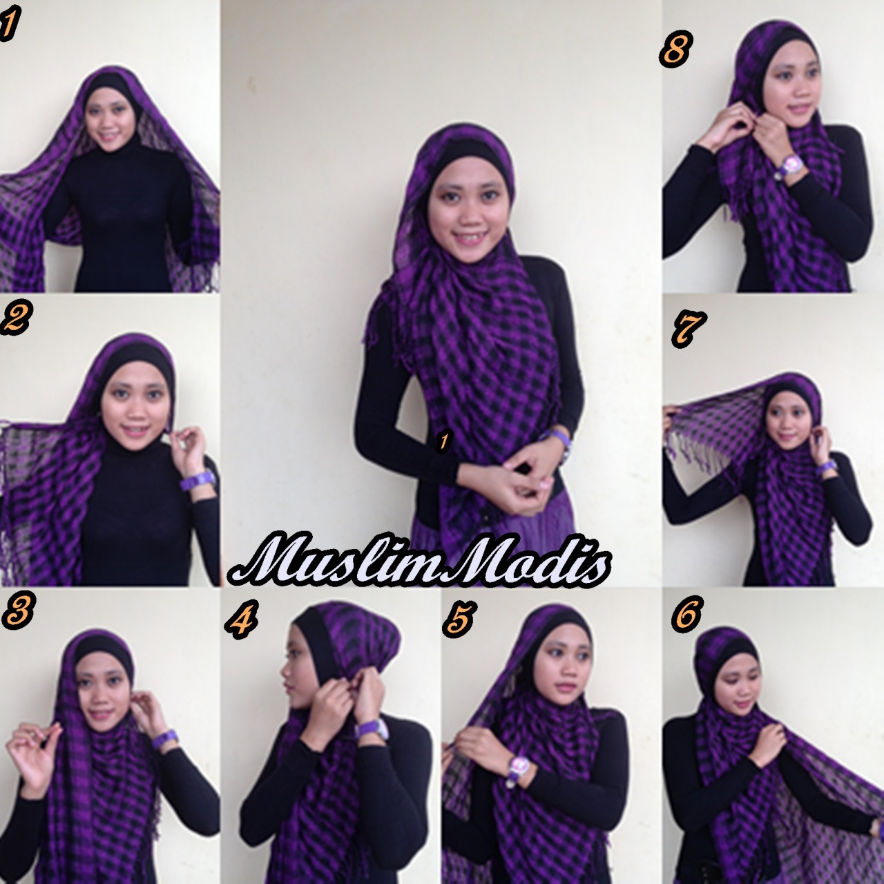 90 Gambar Menarik Tutorial Hijab Pashmina Motif Bunga Untuk Wajah