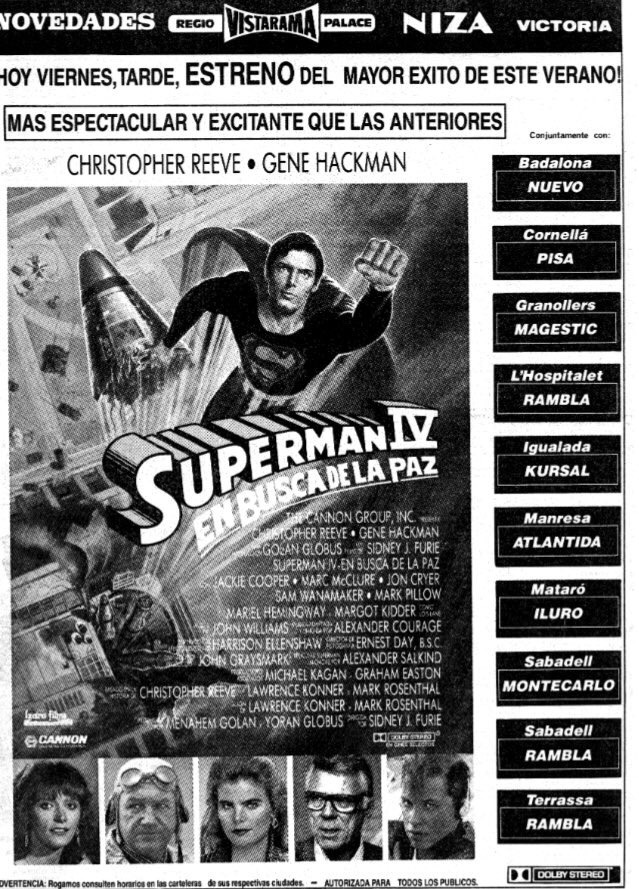 ‪Hoy se estrena Superman IV .Tiene muy difícil superar a la III (1983)que es absolutamente antológica. Esta tarde la veo y os digo #v140887 ‬